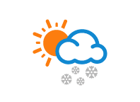 غائم جزئي مع زخات ثلوج